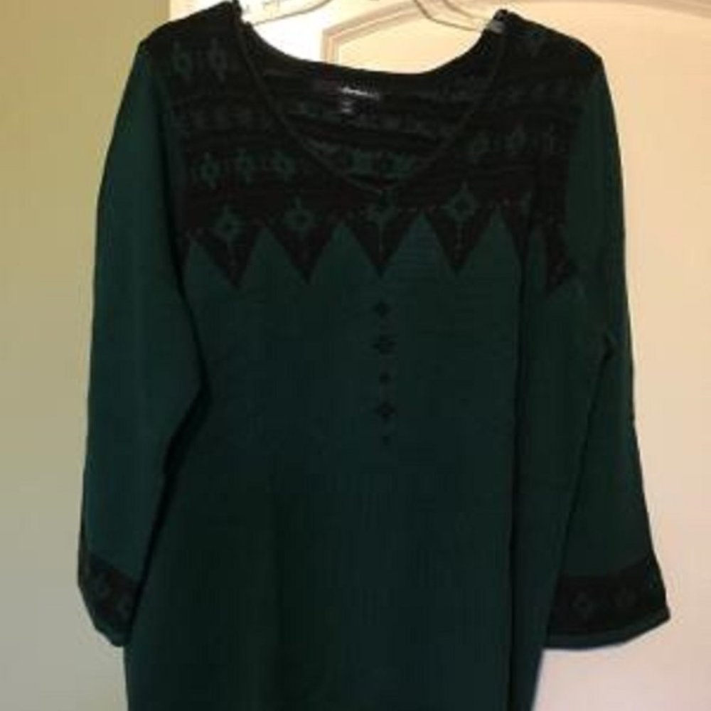 NEW GREEN/BLACK AZTEK SWEATER DENIM 22/24
